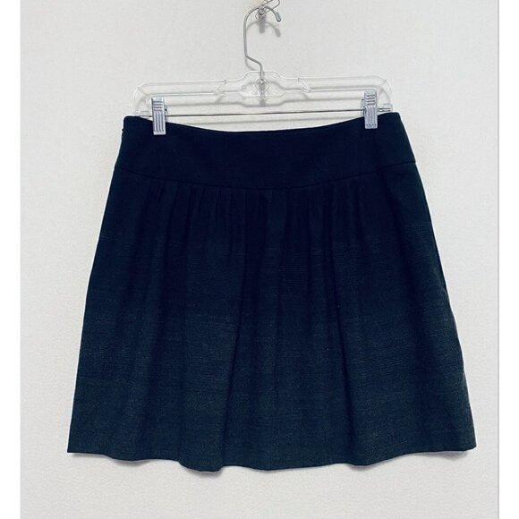 Theory Mini Skirt Womens 4 Pleated Charcoal Gray Ombre Wool Y2K - Picture 3 of 6